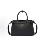 PRADA Buckle printed letter logo detachable and adjustable shoulder strap crossbody handbag, small size for women, black